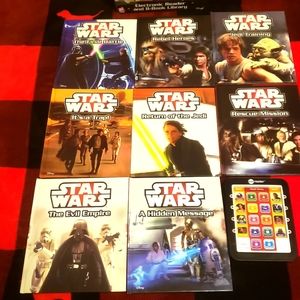Star wars electronic reader & 8 book library